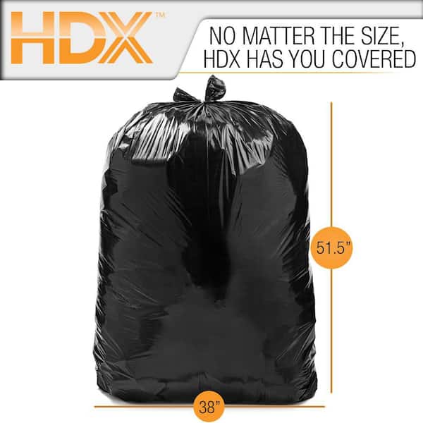 HDX 50 gal. Black Extra Large Trash Bags (100-Count)