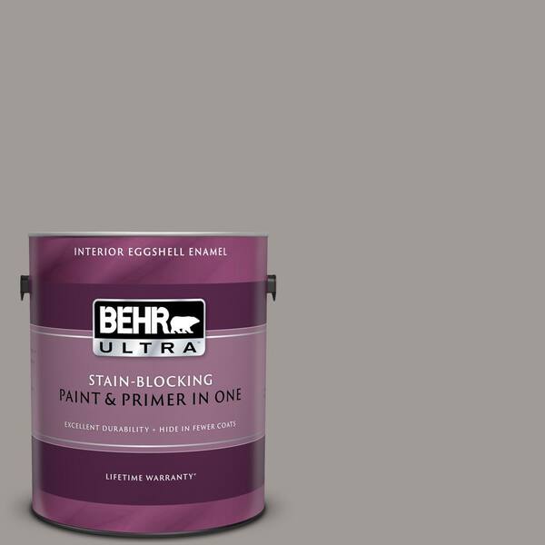 BEHR ULTRA 1 gal. #UL260-6 Fashion Gray Eggshell Enamel Interior Paint and Primer in One