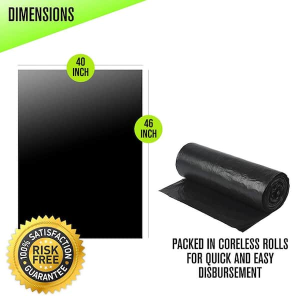  Aluf Plastics 45 Gallon 2 MIL Black Heavy Duty Garbage Bags -  40 x 46 - Pack of 100 - For Contractor, Outdoor, Construction, & Storage  : Health & Household