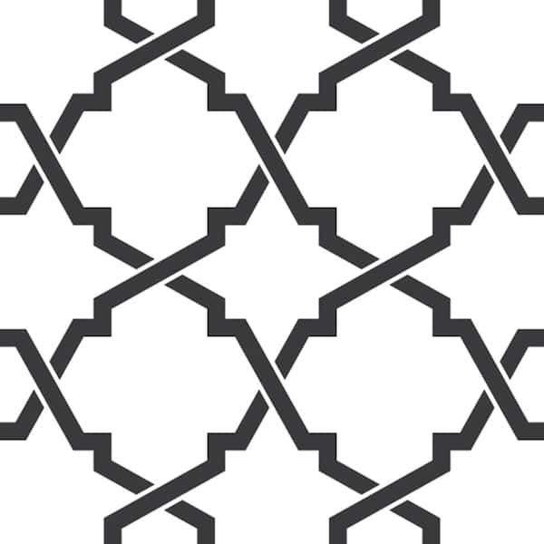 MI ALMA Black B24 7 in. x 7 in. Vinyl Peel and Stick Tile (24 Tiles, 8.17 sq.ft./pack)