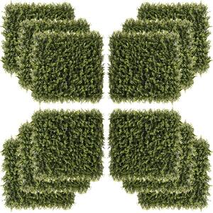 Green Artificial Grass Wall Panel Backdrop, Boxwood UV Protection Privacy Coverage Panels for Indoor, Outdoor Decor