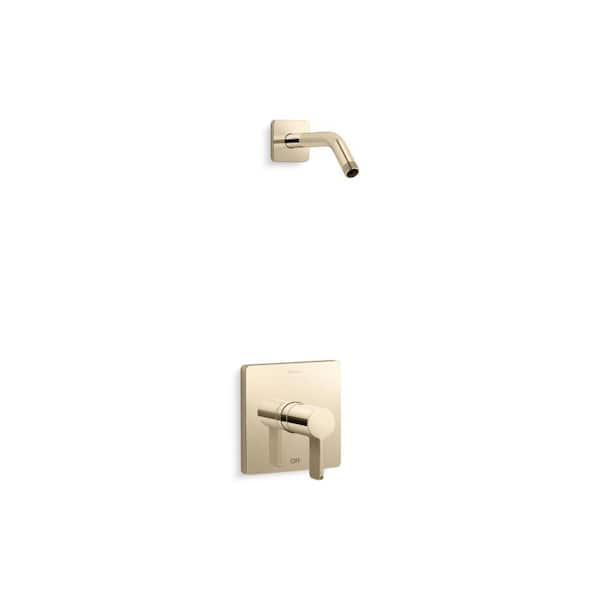KOHLER Parallel Rite-Temp Single Handle Shower Trim Kit Without Showerhead in Vibrant French Gold