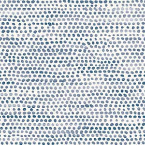 Moire Dots Blue Peel and Stick Wallpaper (Covers 28 sq. ft.)