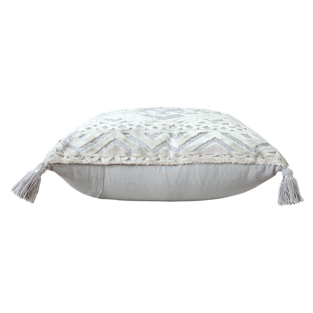 Silver Gray Textured Diamond 20" Square Throw Pillow Set