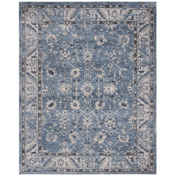 SAFAVIEH Charleston Navy/Light Gray 8 ft. x 10 ft. Floral Area Rug