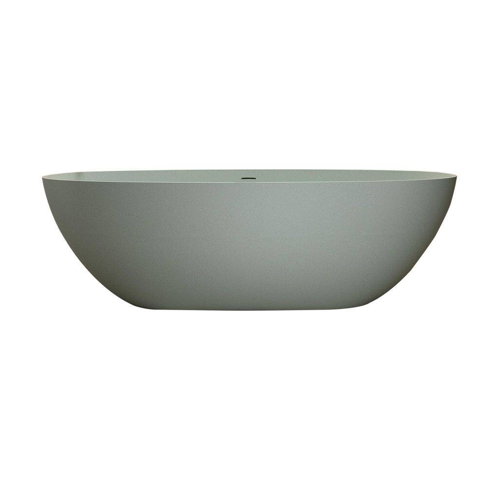 67 in. x 30.7 in. Solid Surface Stone Flatbottom Freestanding Soaking Bathtub with Center Drain in Turquoise Green price history on PriceWatchPro