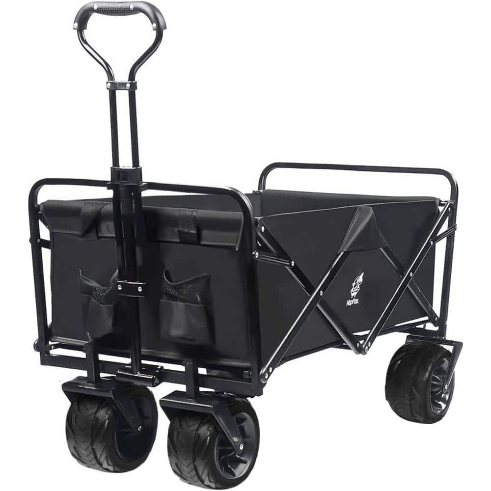 maocao hoom Heavy Duty Foldable Beach Wagon with Big Wheels, All-Terrain Beach Cart, Outdoor Sports, Garden Camping, Serving Cart CXY-P247062 - The Home Depot
