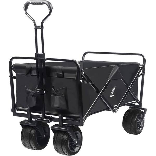 maocao hoom Heavy Duty Foldable Beach Wagon with Big Wheels, All-Terrain Beach Cart, Outdoor Sports, Garden Camping, Serving Cart
