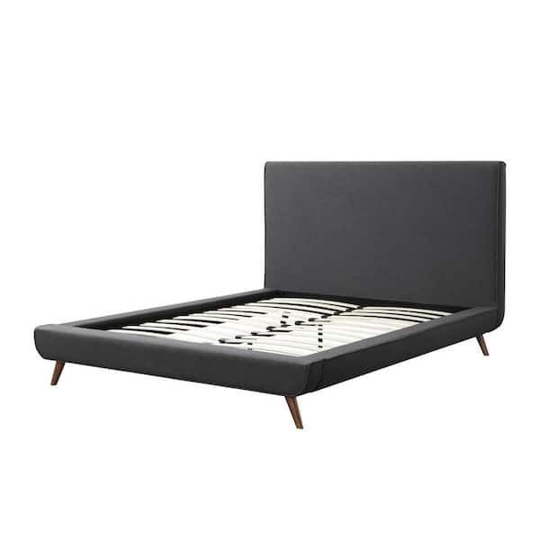 Loft Lyfe Alaric Charcoal Full Size Platform Bed Upholstered Linen