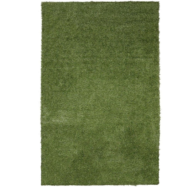 Evergreen Collection Waterproof Solid 3 x 4 Indoor/Outdoor Artificial Grass Runner Rug, 2 ft. 7 in. x 4 ft. Green