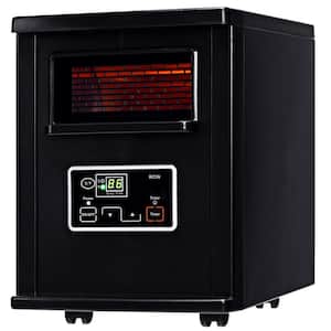 1500-Watt Electric panel Portable Infrared Quartz Space Heater Remote Black