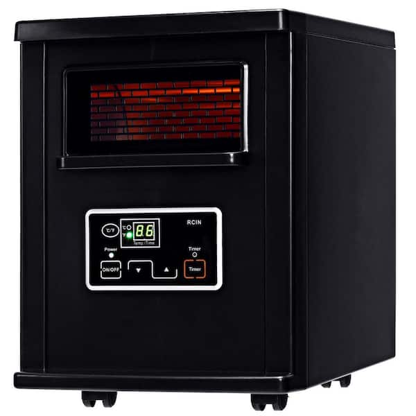 Costway 1500-Watt Electric panel Portable Infrared Quartz Space Heater Remote Black