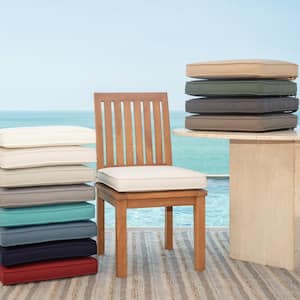 Oasis 15 in. x 17 in. Rectangle Outdoor Seat Cushion in Sand Cream