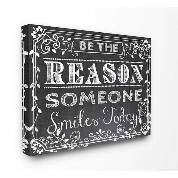 Stupell Industries 16 in. x 20 in. "Black and White Inspirational Word Chalk Drawing" by ALI Chris Canvas Wall Art