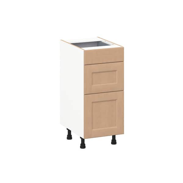 J COLLECTION Lakewood 15 in. W x 21.83 in. D x 34.5 in. H Assembled Shaker Bath Drawer Base Kitchen Cabinet in Sugar Cookie