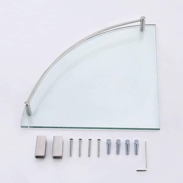 Bathroom Acrylic Corner Shelf Adhesive Shower Shelf – Living and Home