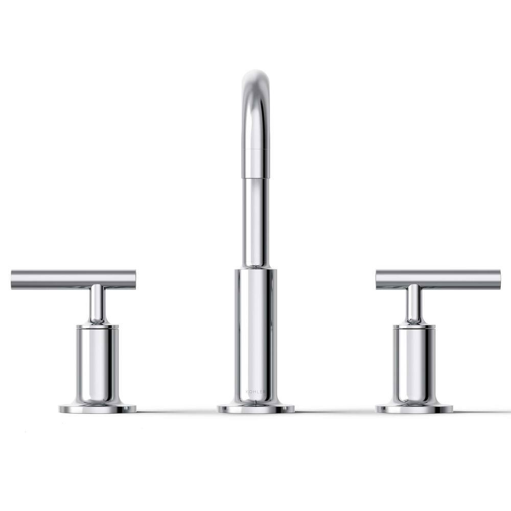 Purist Polished Chrome 8" Widespread Bathroom Sink Faucet with Low Lever Handles