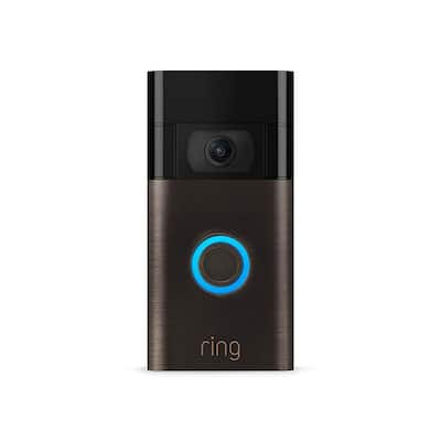 1080p Wi-Fi Video Wired and Wireless Smart Video Door Bell Camera, Works with Alexa, Venetian Bronze (2020 Release)
