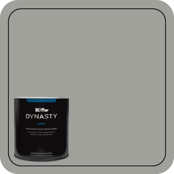 BEHR DYNASTY 1 qt. #MQ6-22 Gateway Gray One-Coat Hide Satin Enamel Stain-Blocking Interior Paint and Primer
