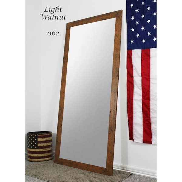 Oversized Light Brown Composite Rustic, Walnut Brown Full Length Mirror