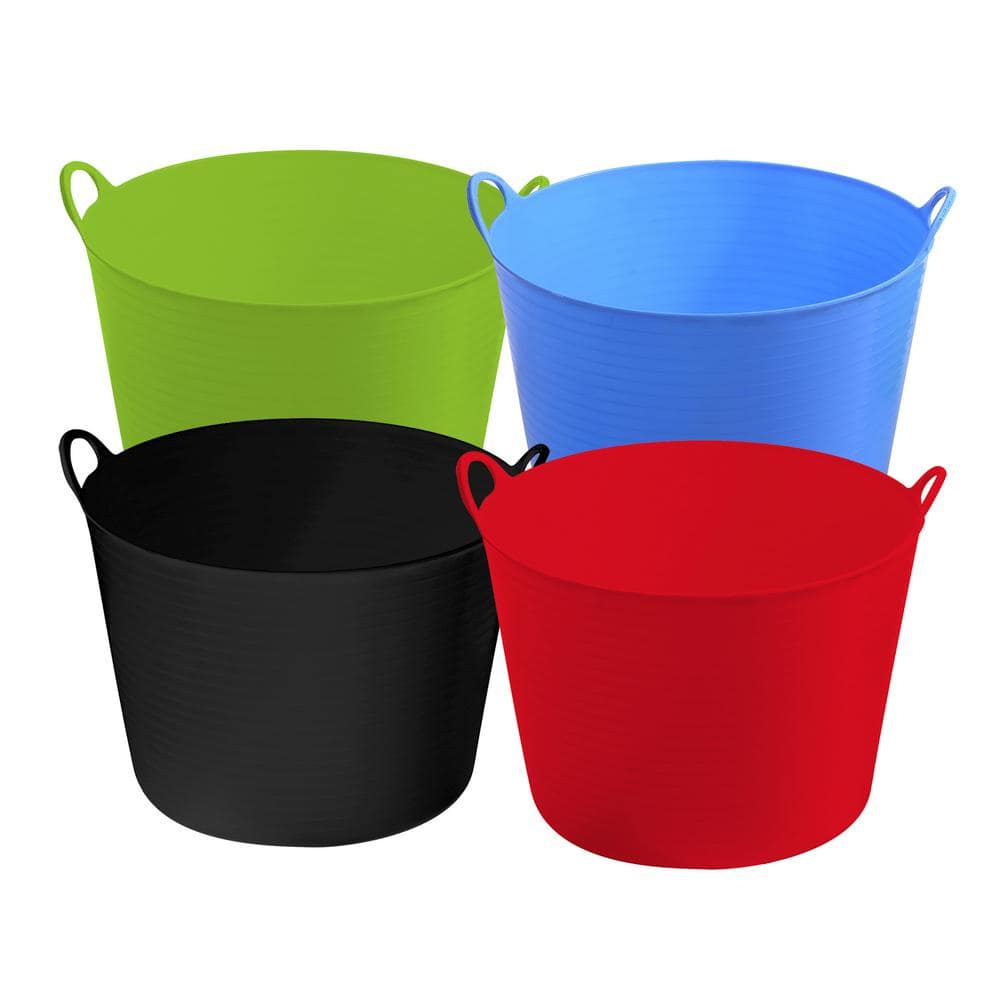 Set of 3) 20L Flexi Tub With Handles Multi Use Builders Storage Buckets Mix  UK