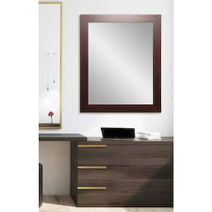 Medium Rectangle Brown Modern Mirror (35.5 in. H x 32 in. W)