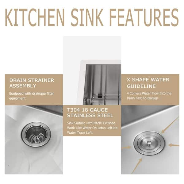 Stainless steel 2024 sink no drainer