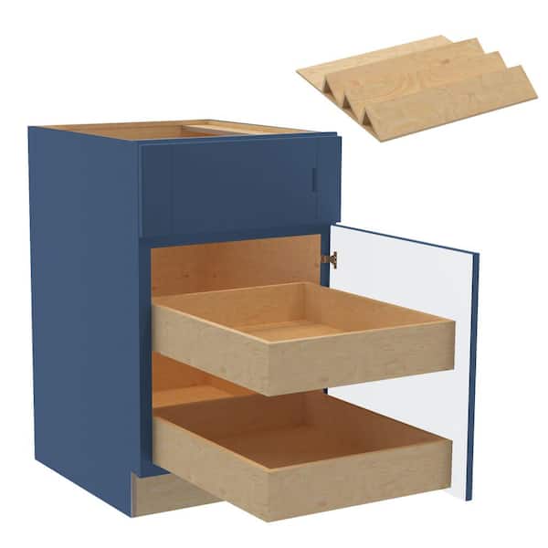 Home Decorators Collection Washington Vessel Blue Plywood Shaker Assembled Base Kitchen Cabinet Rt 2ROT ST21 W in. 24 D in. 34.5 in. H