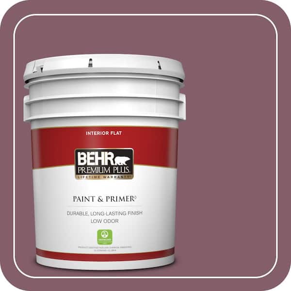 BEHR PREMIUM PLUS 5 gal. #ICC-84 Simply Elegant Flat Low Odor Interior Paint & Primer
