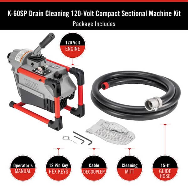RIDGID K-60SP Compact Sectional Drain Cleaning Snake Auger Sewer