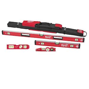 10 in./24 in./48 in. REDSTICK Box Beam and Torpedo Level Set with 7 in. Billet Torpedo Level