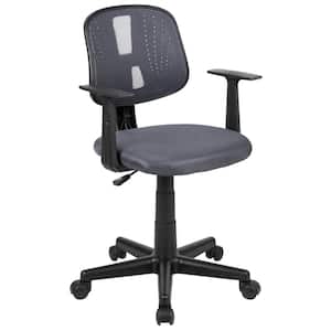 Flash Fundamentals Mid-Back Mesh Swivel Ergonomic Task Office Chair in Gray with Pivot Back and Arms