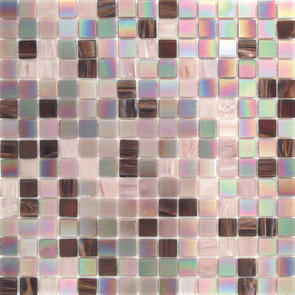 Apollo Tile Mingles 4" x 6" Glossy Crepe Pink Glass Mosaic Uniform