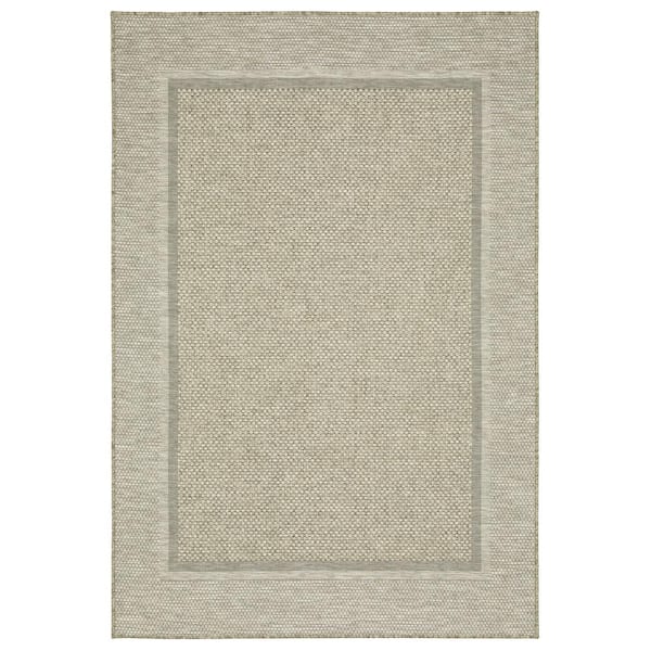 Thrasher Beige 5 ft. x 8 ft. Wide Border Polypropylene Indoor/Outdoor Area Rug