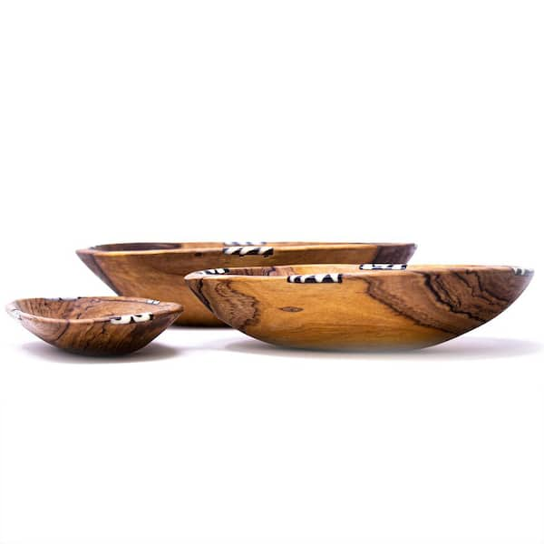 Large Olive Wood Fruit Bowl - Oval