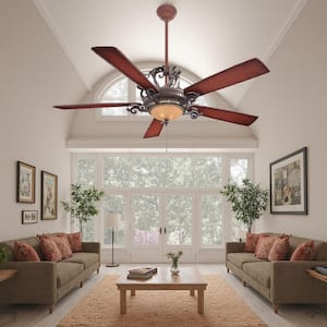 Napoli II 68 in. Integrated LED Indoor Sterling Walnut Ceiling Fan with Wall Control