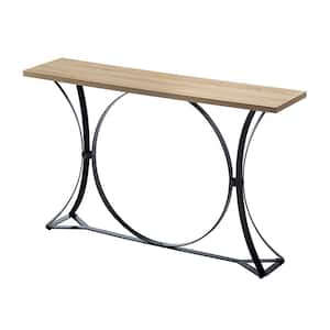 12 in. Brown Standard Rectangle Metal Console Table