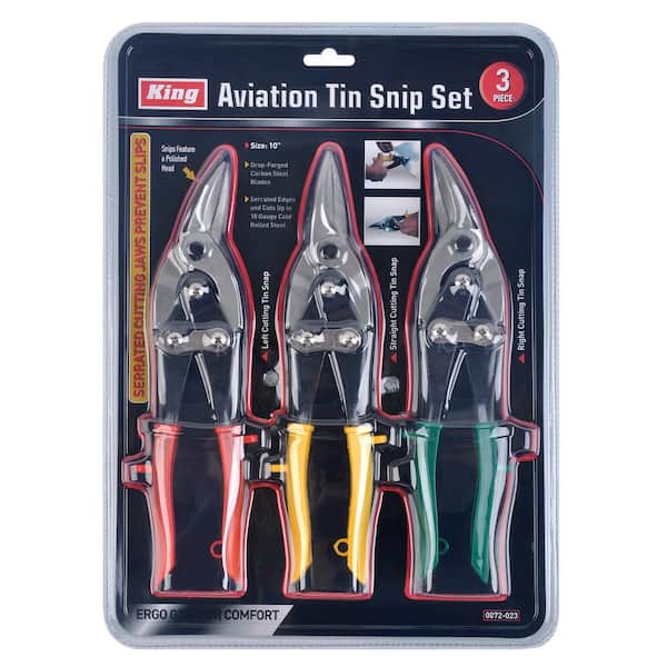 3pc Aviation Tin Snips Set for Sheet Metal Left Right Straight Cut Cutter Tool 