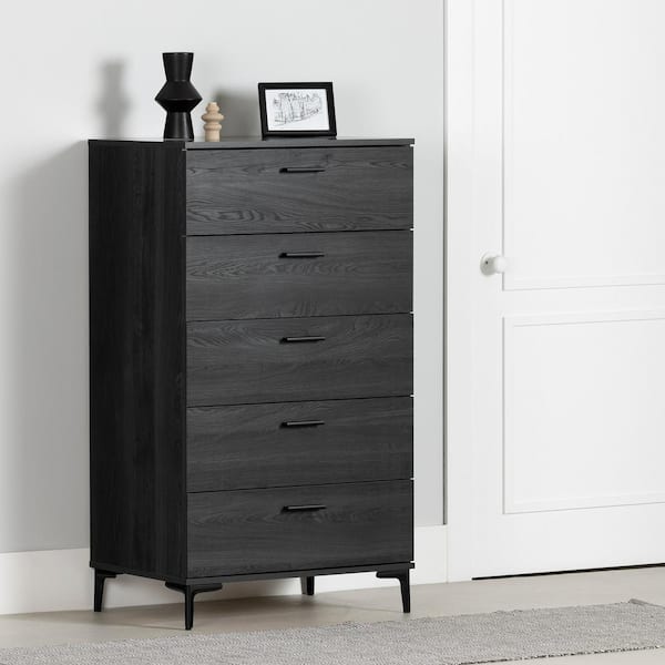 Musano Gray Oak 29 in Tall Chest of Drawers 5-Drawers
