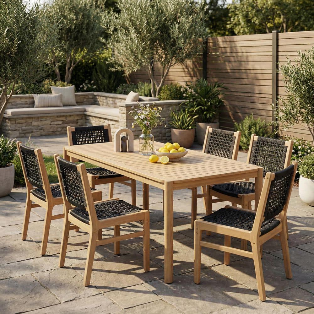 LANDSCAPE PRODUCTS　V.K DINING TABLE CHRISTOPHER KNIGHT HOME Vidar 7-Piece Rectangle Teak Solid Wood