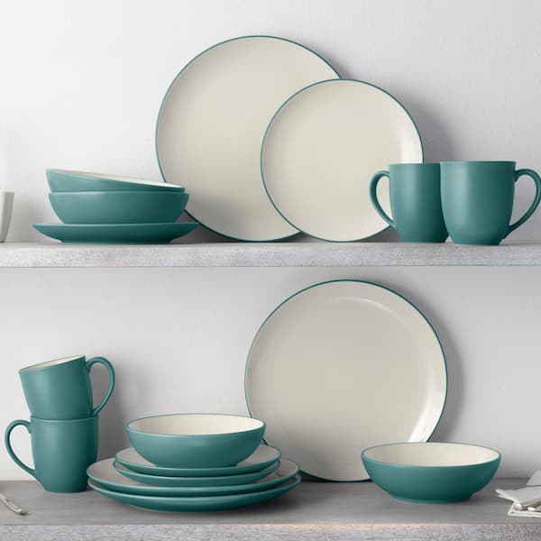 Noritake Colorwave Turquoise 16-Piece Coupe (Turquoise) Stoneware