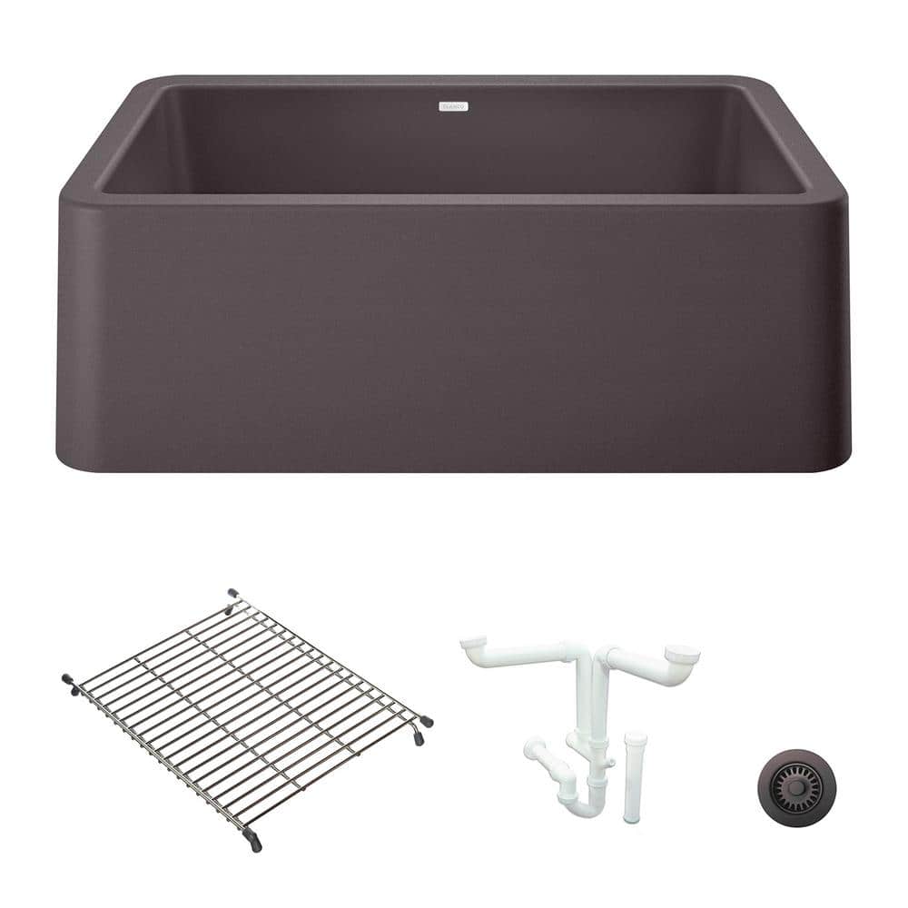 Ikon 30 in. Farmhouse/Apron-Front Single Bowl Cinder Granite Composite Kitc