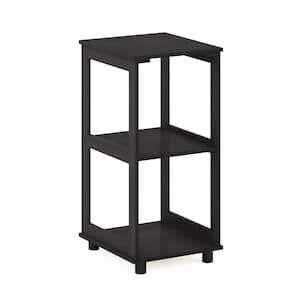 Romain 12.99 in.Espresso Rectangle Wood 2-Tier Tall End Table