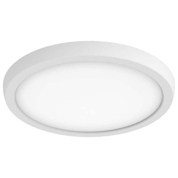 SATCO Blink Pro 9 in. 100-Watt Utility Round White Integrated LED Flush Mount with Frosted PMMA Shade