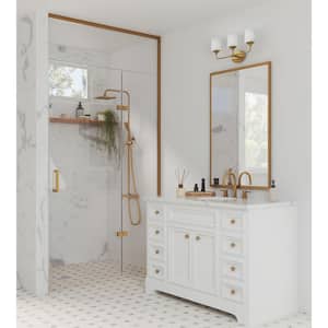 Lynzie Collection 23.875 in. 3-Light Brushed Gold Etched Opal Glass Modern Bath Vanity Light