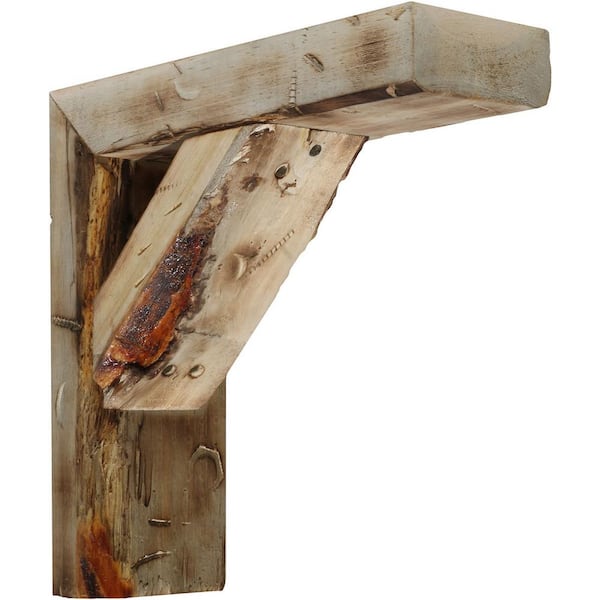 Ekena Millwork Barnwood Decor Collection 3-1/2 in. W x 10 in. D x 10 in. H Natural Barnwood Vintage Farmhouse Bracket (4-Pack)