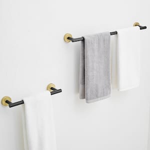 5-Piece Bath Hardware Set with Mounting Hardware in Matte Black Wall Mounted