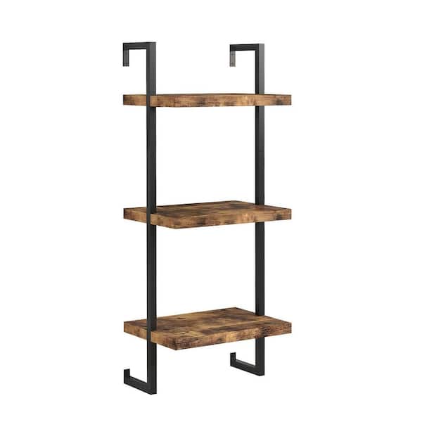 Unbranded 14 in. W x 5.9 in. D Brown Floating Decorative Wall Shelf (3-Tier)