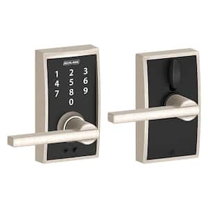 Century Satin Nickel Touch Keyless Touchscreen Door Lock with Latitude Handle