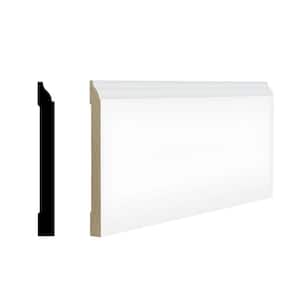RMB 618 9/16 in.D x 5 1/4 in. W x 96 in. L Primed Finger-Joined Pine Baseboard Molding 10-pcs 80 Ft Total